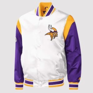 Minnesota Vikings Throwback Satin Varsity Jacket