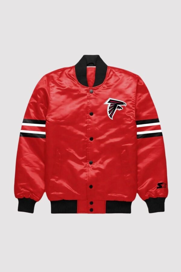 Atlanta Falcons Button Down Red Varsity Jacket