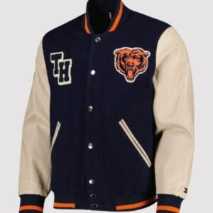 Chicago Bears Navy Blue/Beige Varsity Jacket