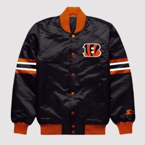 Cincinnati Bengals Button Down Black Varsity Jacket