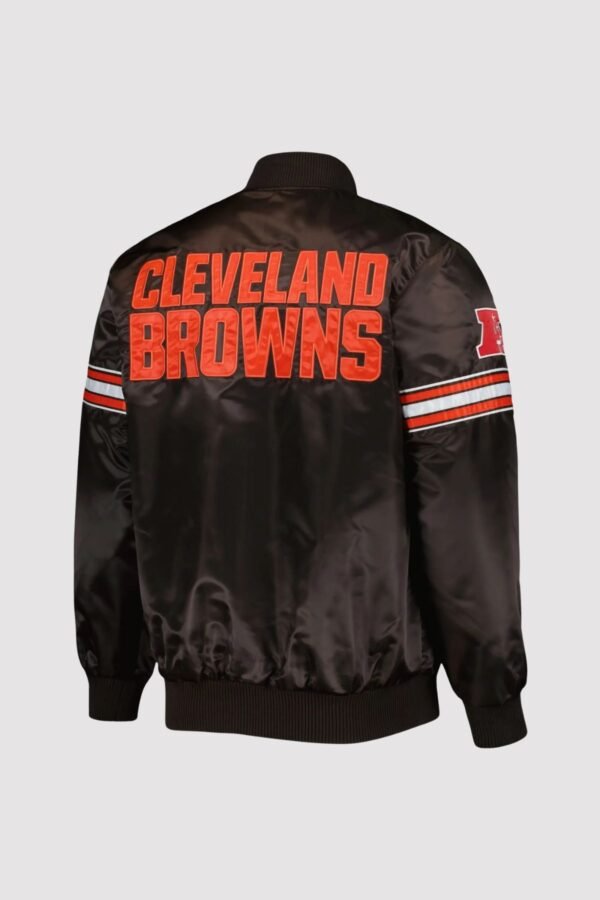 Cleveland Browns Starter Black The Pick and Roll Satin Varsity Jacket