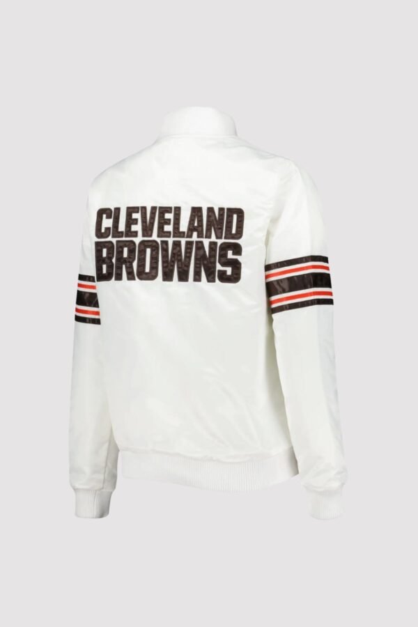 Cleveland Browns Starter White Line Up Satin Varsity Jacket