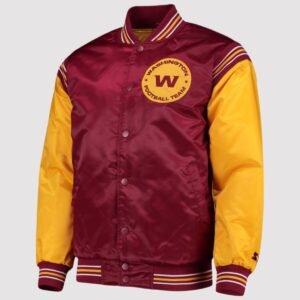 Enforcer Washington Commanders Satin Varsity Jacket