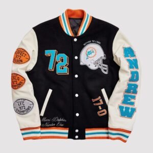 Miami Dolphins Wool and Leather Varsity Jacket