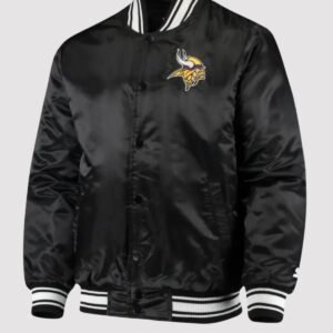 Minnesota Vikings Starter Black Satin Varsity Jacket