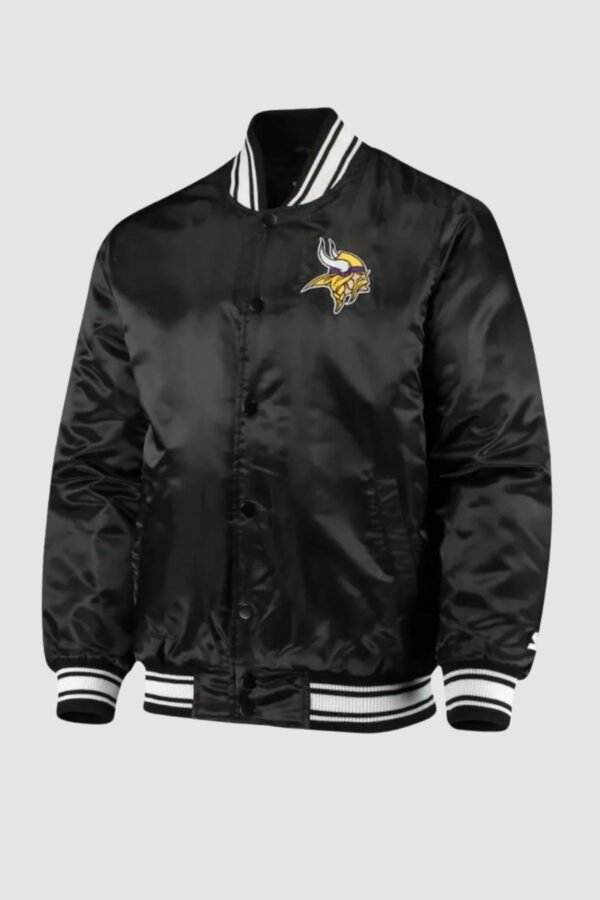 Minnesota Vikings Starter Black Satin Varsity Jacket