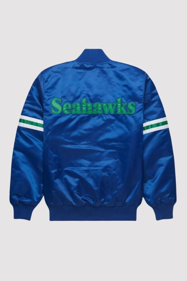 Seattle Seahawks Blue Satin Varsity Jacket